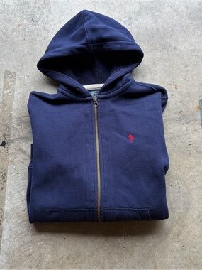 Ralph Lauren Navy Hooded Zip Sweatshirt